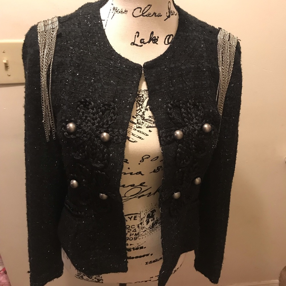Express Military Style Tweed Jacket